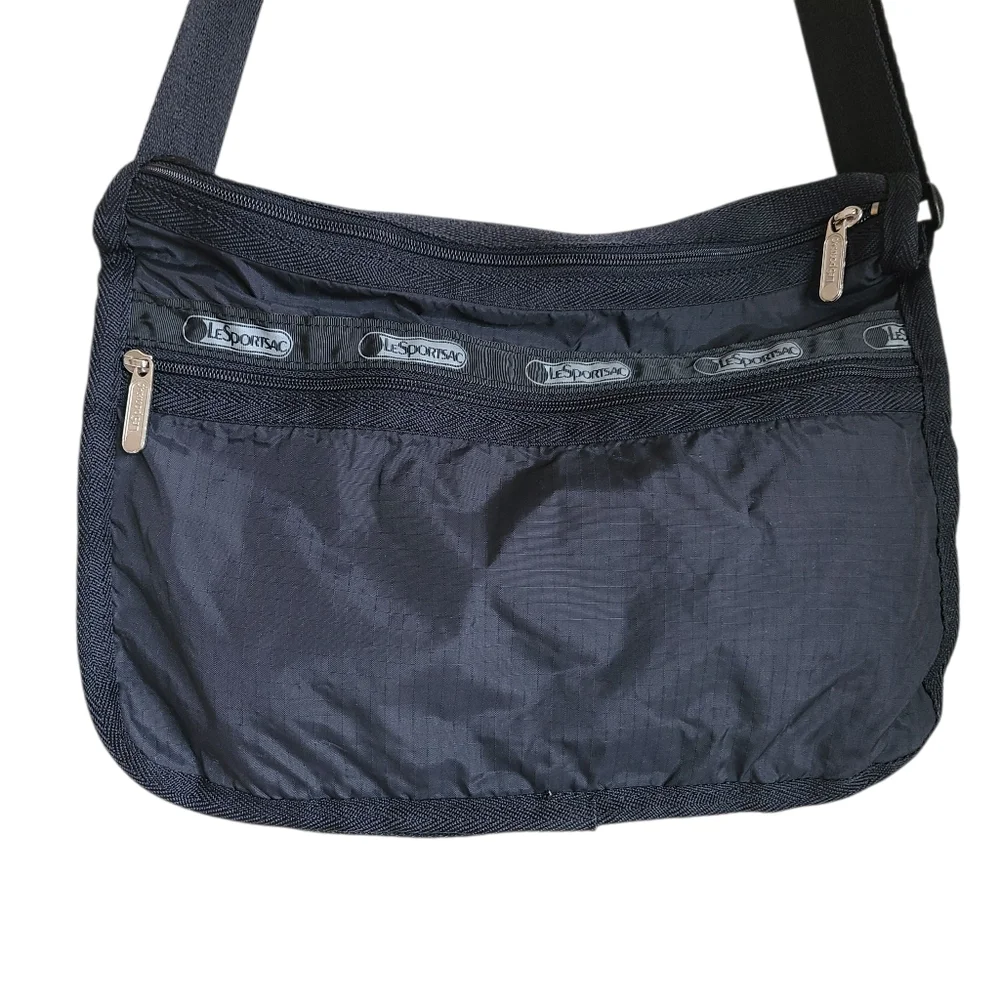 vintage 1980s lesportsac every day crossbody bag black made in USA - Picture 2 of 7